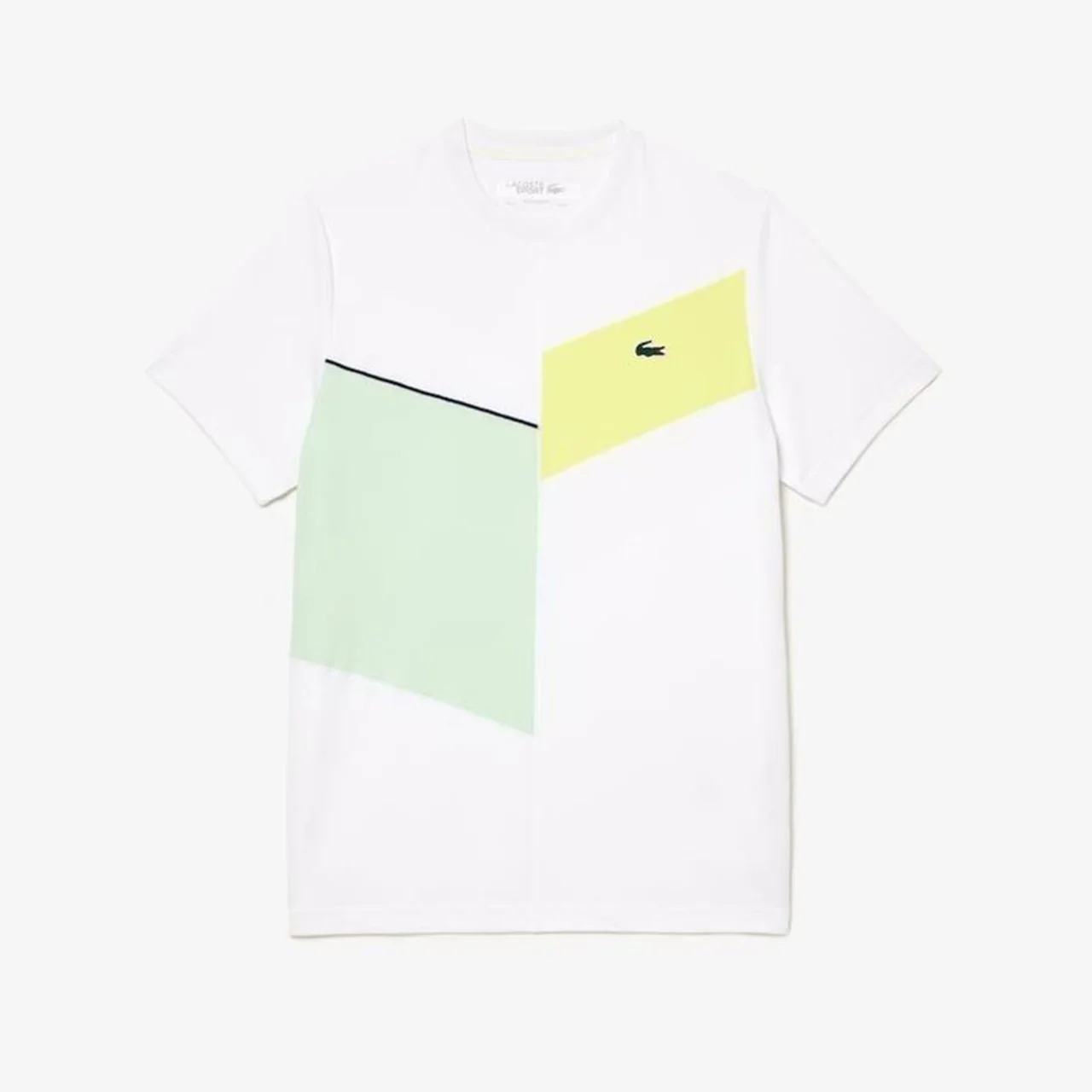 Lacoste Regular Fit Seamless T-Shirt White/Flashy Yellow/Green