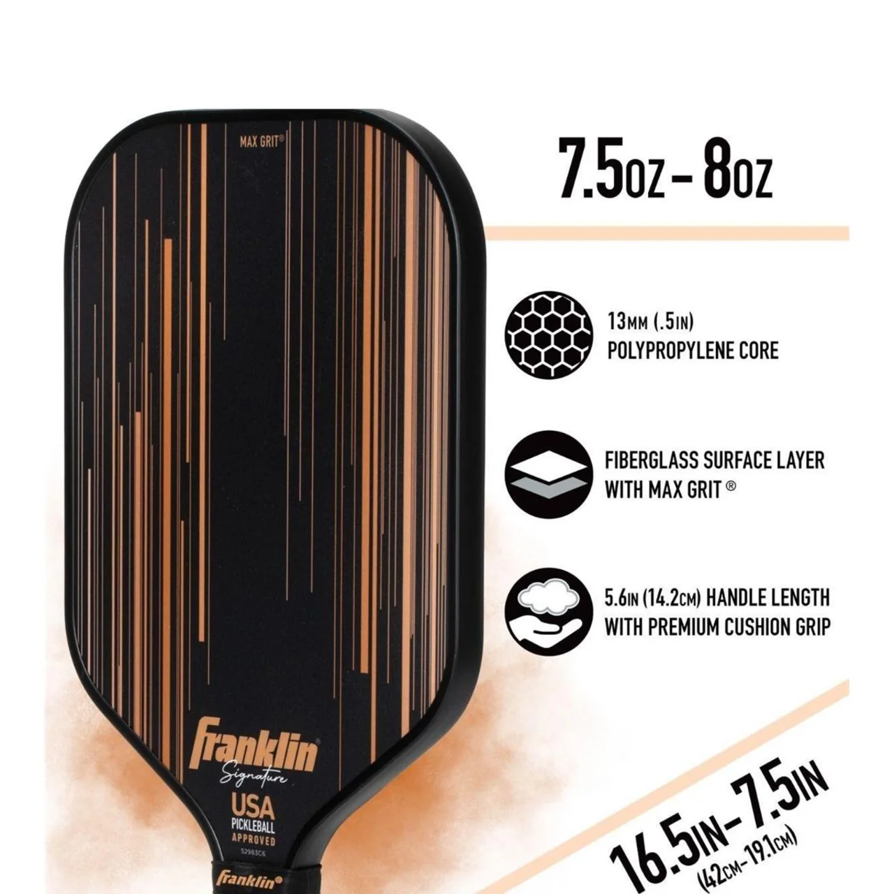 Franklin Signature Series Fiberglass Black/Gold 13mm