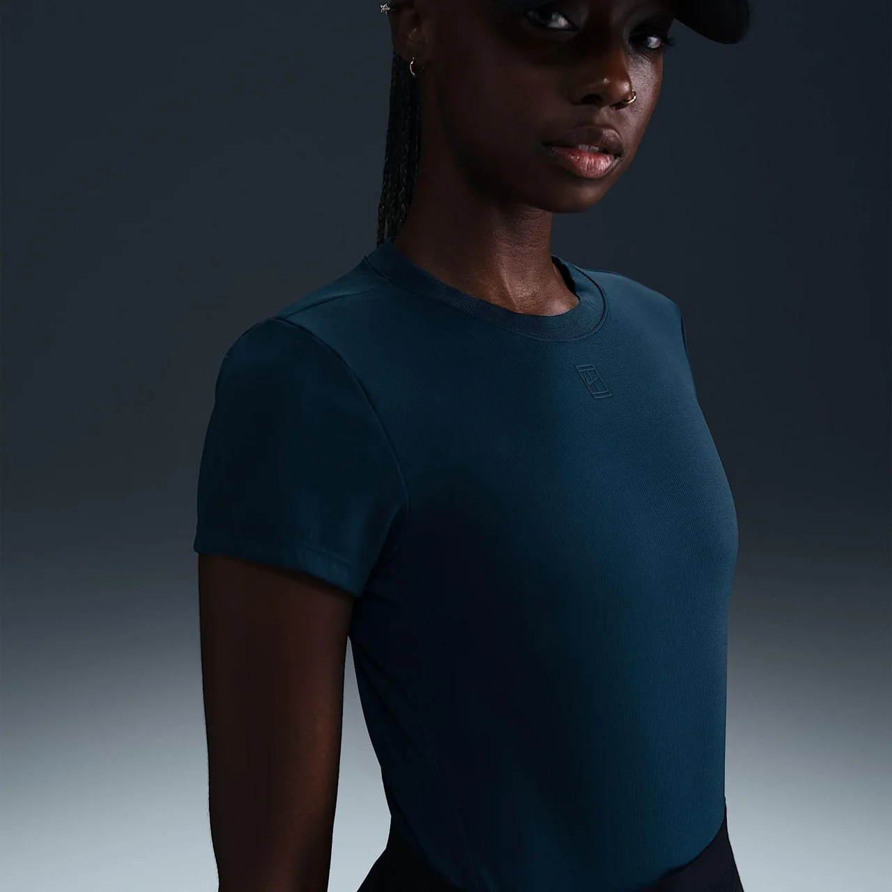 Nike Court Dri-FIT Advantage Short Sleeve Women Top Blue