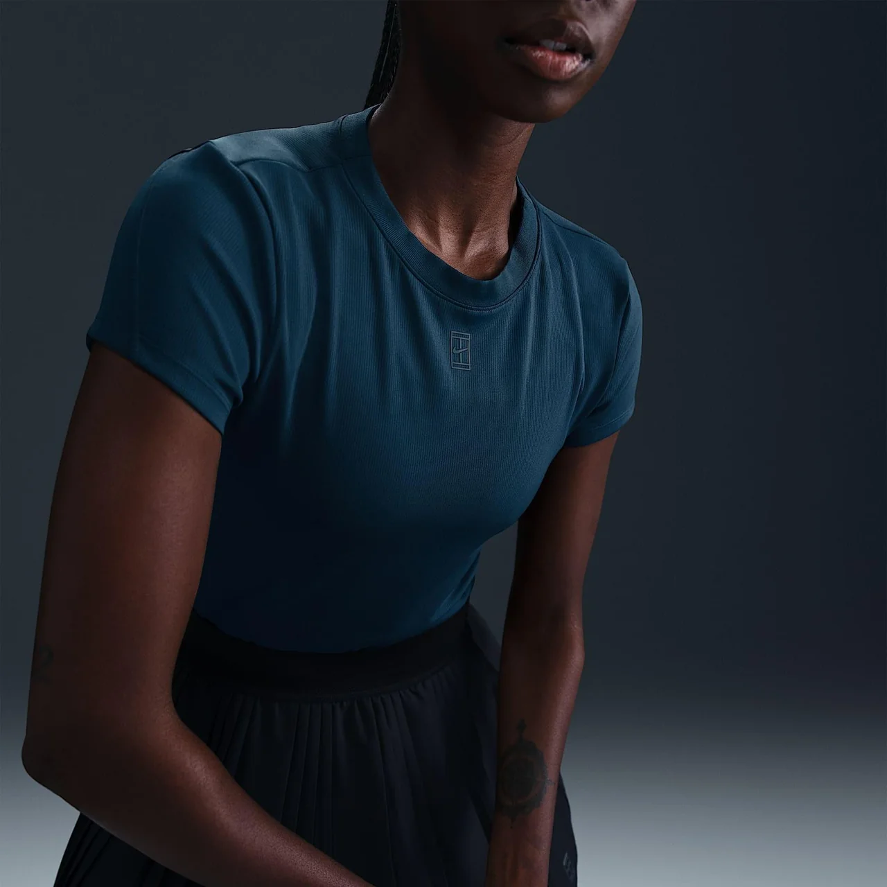 Nike Court Dri-FIT Advantage Short Sleeve Women Top Blue
