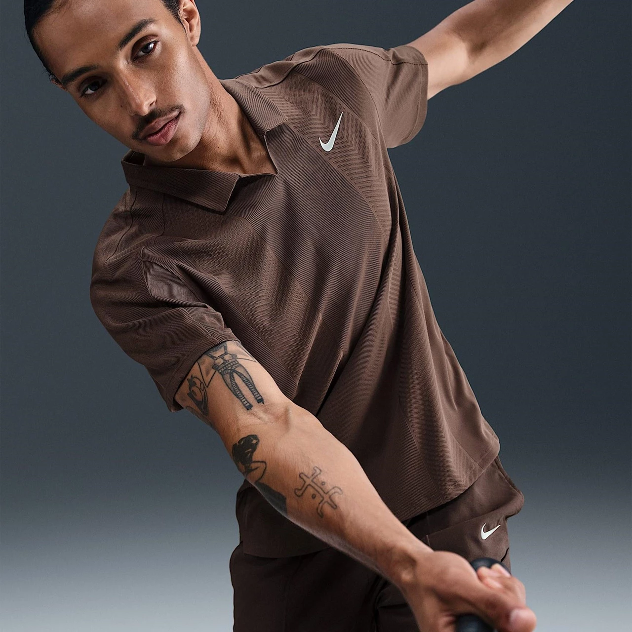 Nike DriFit Slam Polo Brown