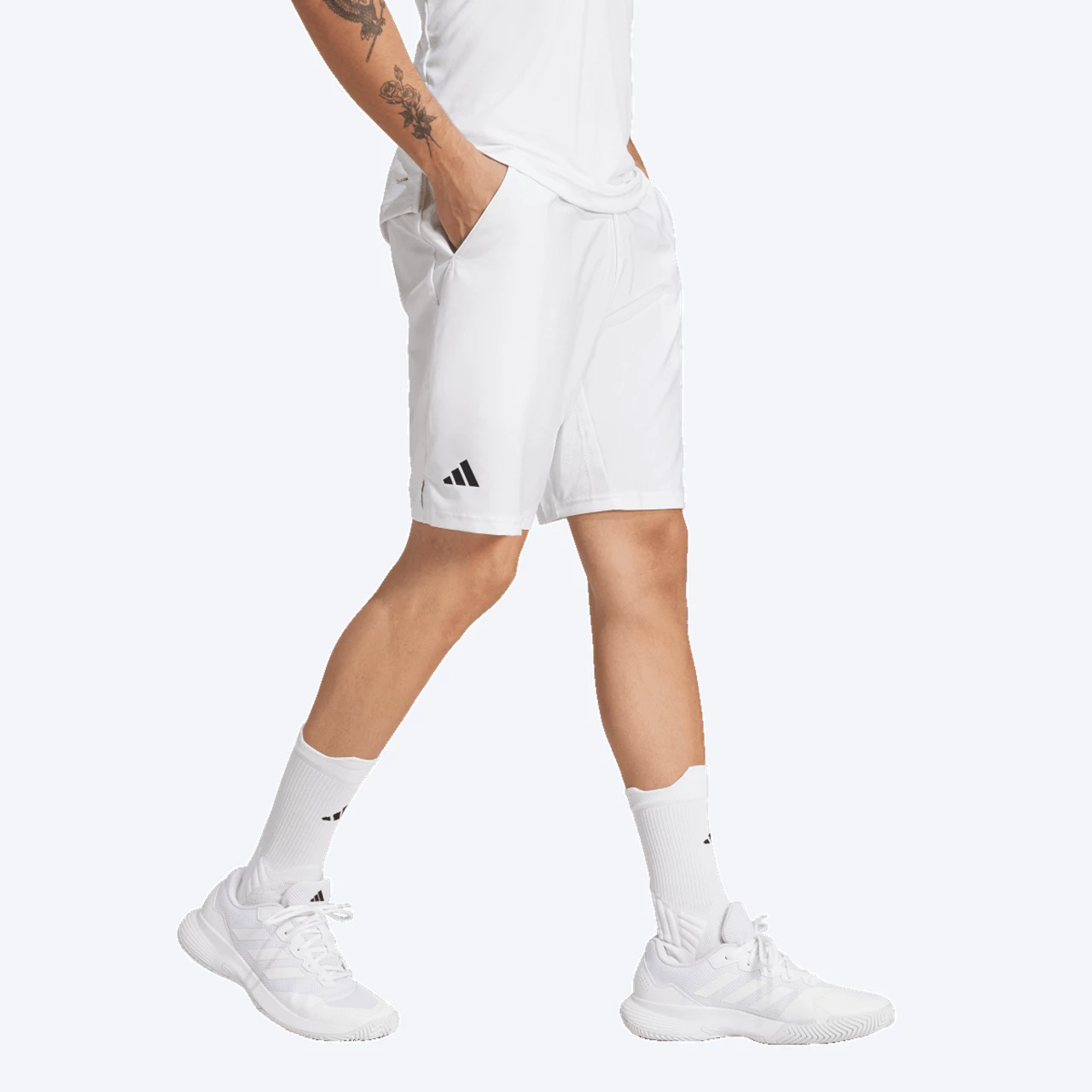 Adidas Club 3 Stripe Shorts White