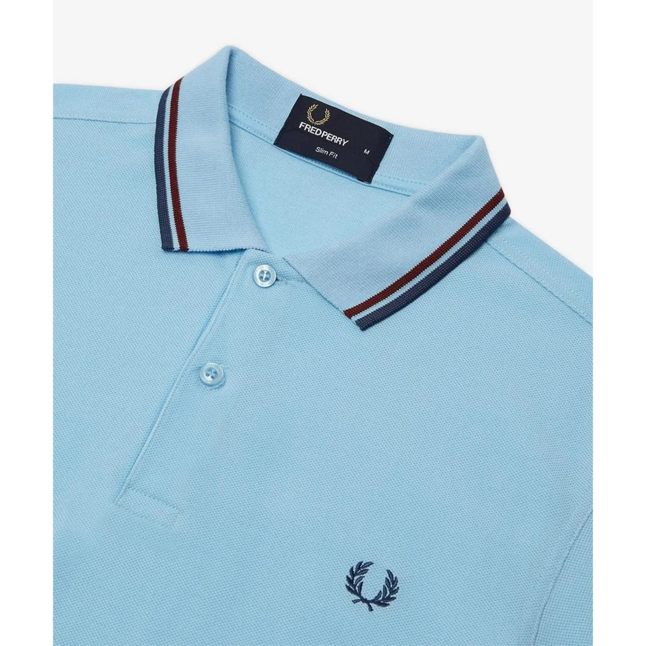 Fred Perry Slim Fit Polo Sky Blue Size S