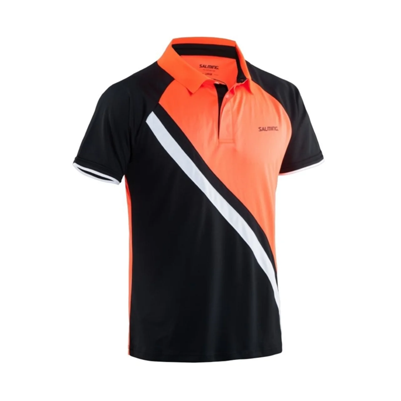 Salming Performance Polo Black/Magma Red Size M