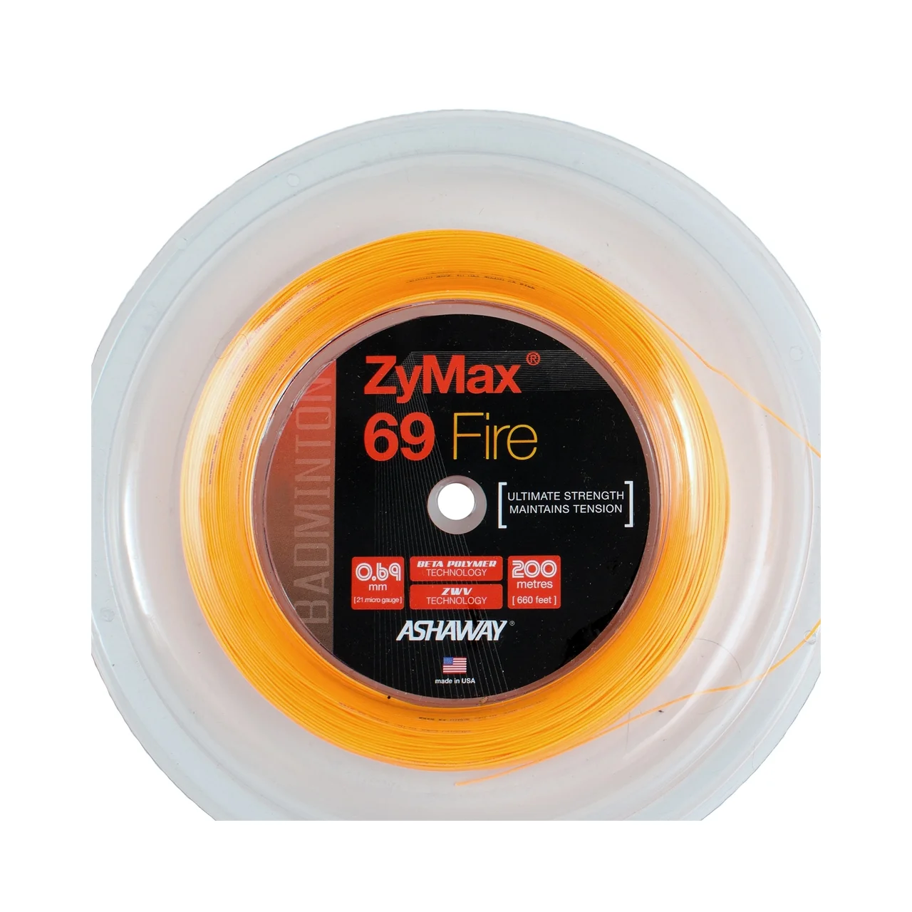 Ashaway Zymax 69 Fire Orange 200m