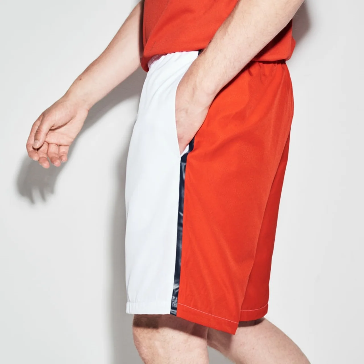 Lacoste Color Block Shorts White/Orange/Navy Blue