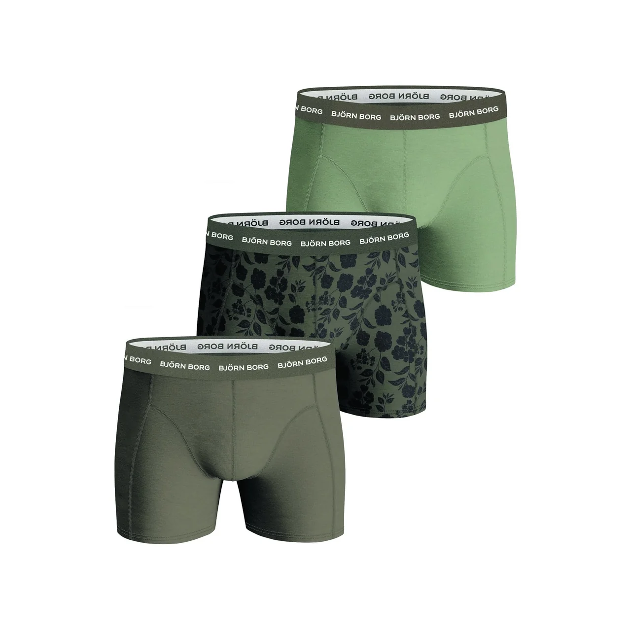 Björn Borg Multi Essantial Shorts 3-pack Green