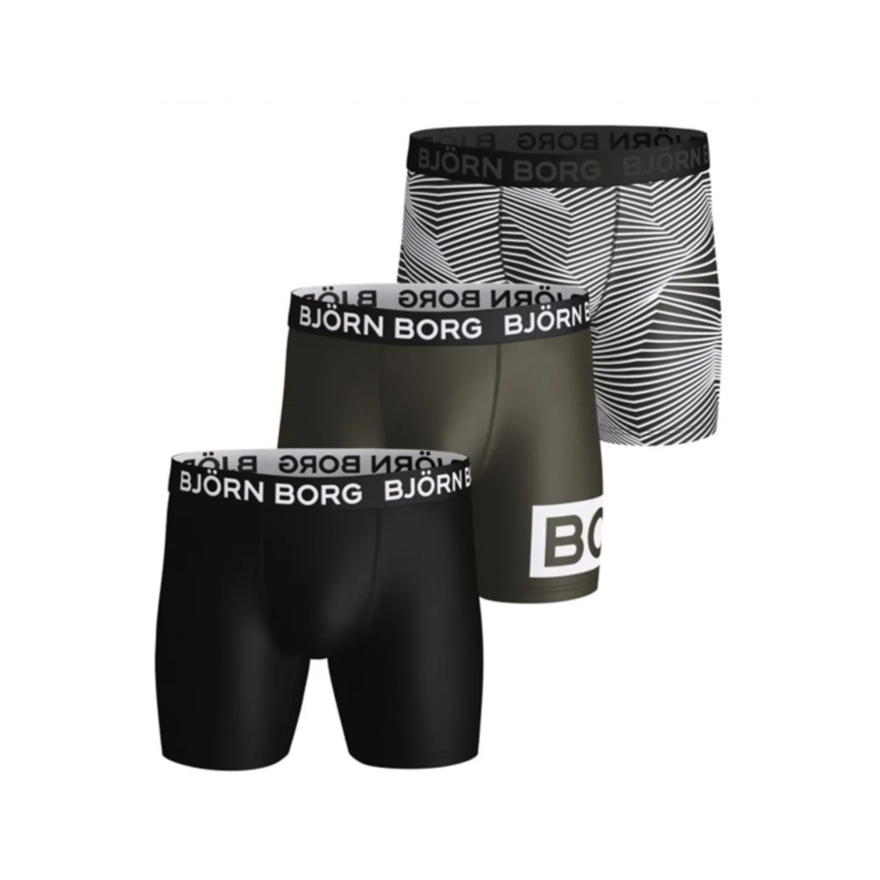 Björn Borg Performance Shorts Forest Night 3-pack