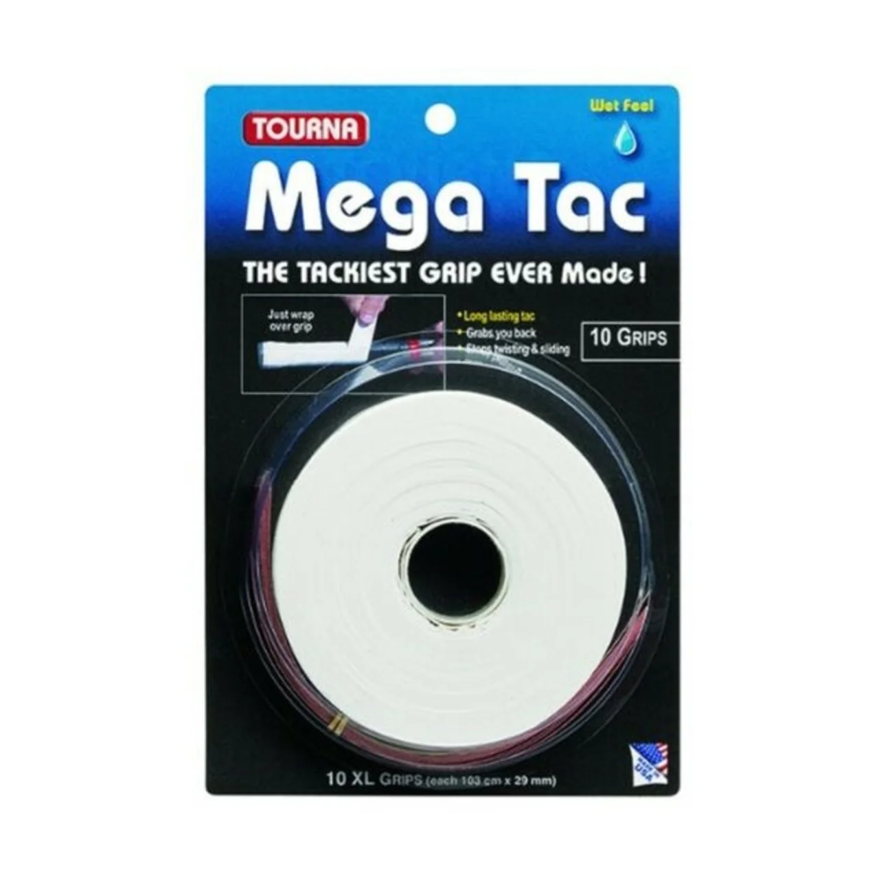 Tourna Grip Mega Tac White 10-pack