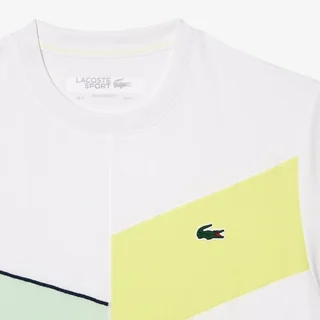 Lacoste Regular Fit Seamless T-Shirt White/Flashy Yellow/Green