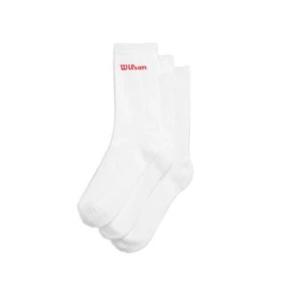 Wilson Crew Logo Socks 3-pack Bright White