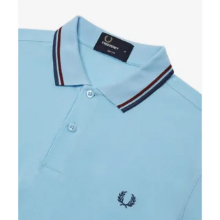 Fred Perry Slim Fit Polo Sky Blue Size S